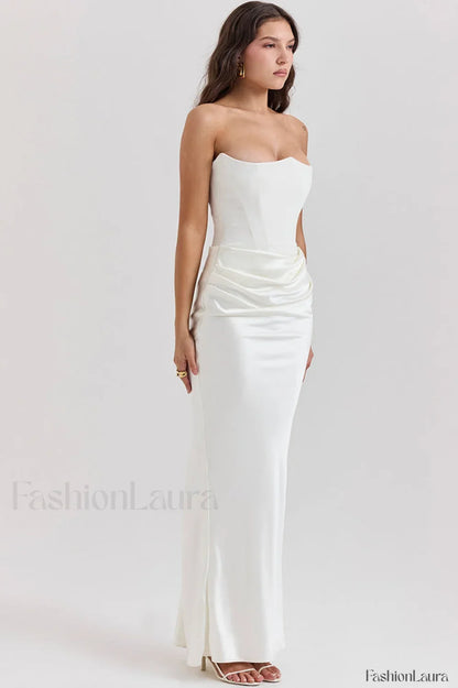 Persephone Off Stylish Shoulder Bustier Maxi Dress