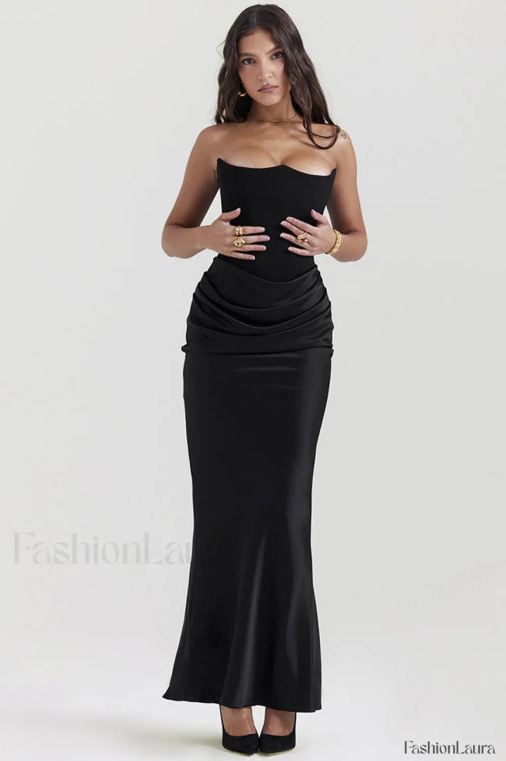 Persephone Off Stylish Shoulder Bustier Maxi Dress