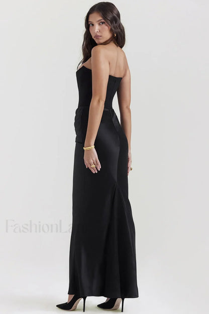 Persephone Off Stylish Shoulder Bustier Maxi Dress