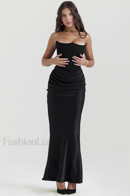 Persephone Off Stylish Shoulder Bustier Maxi Dress