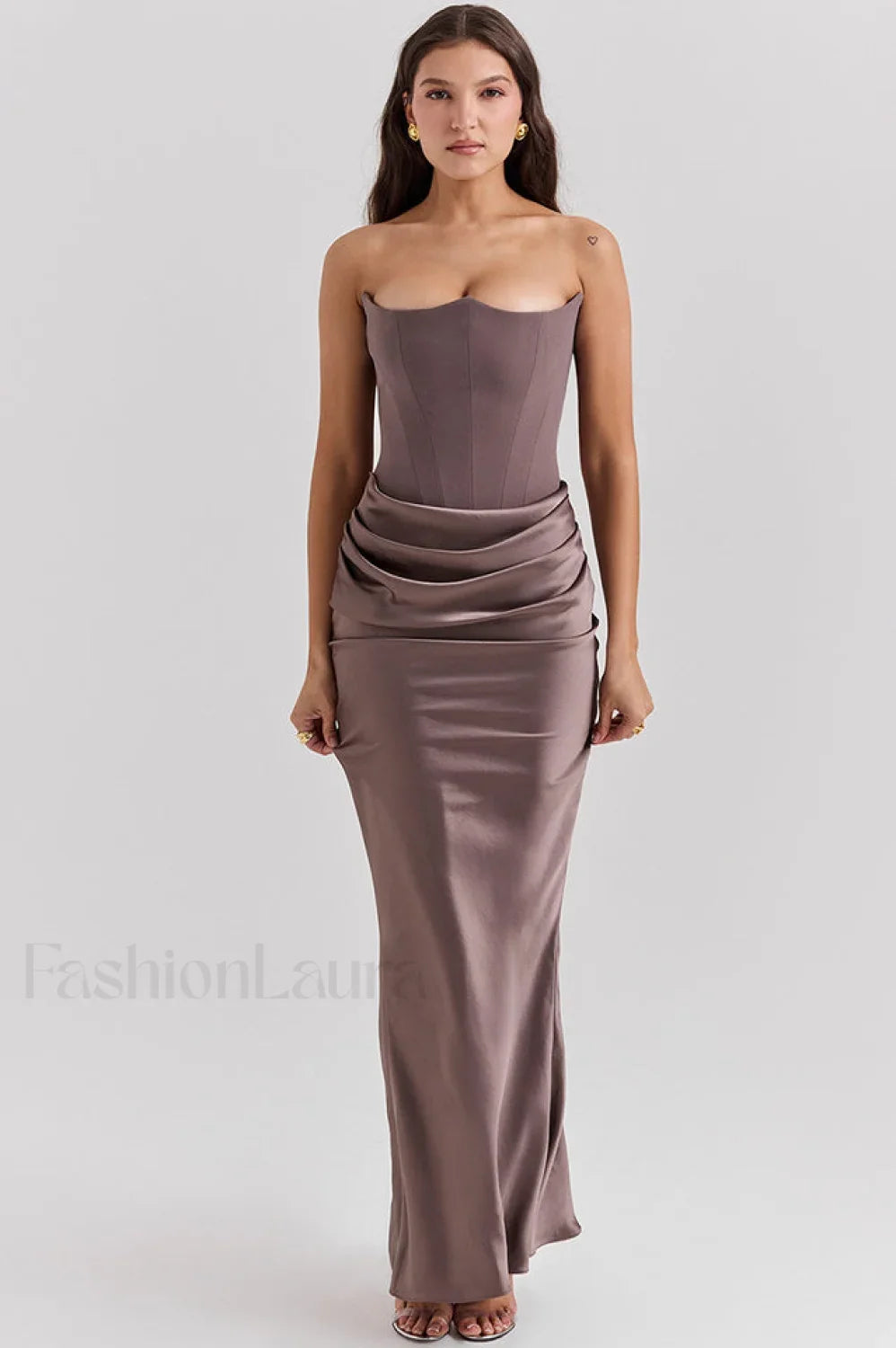 Persephone Off Stylish Shoulder Bustier Maxi Dress