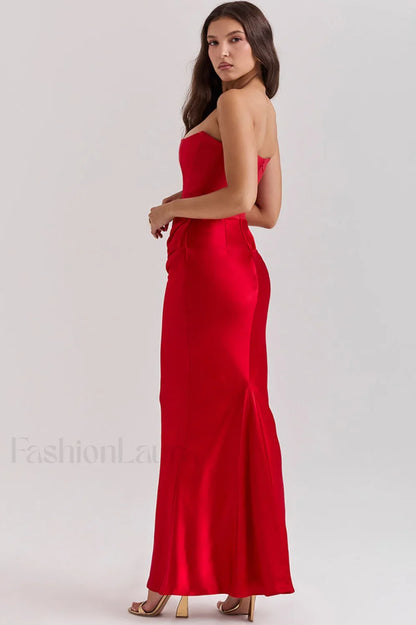 Persephone Off Stylish Shoulder Bustier Maxi Dress