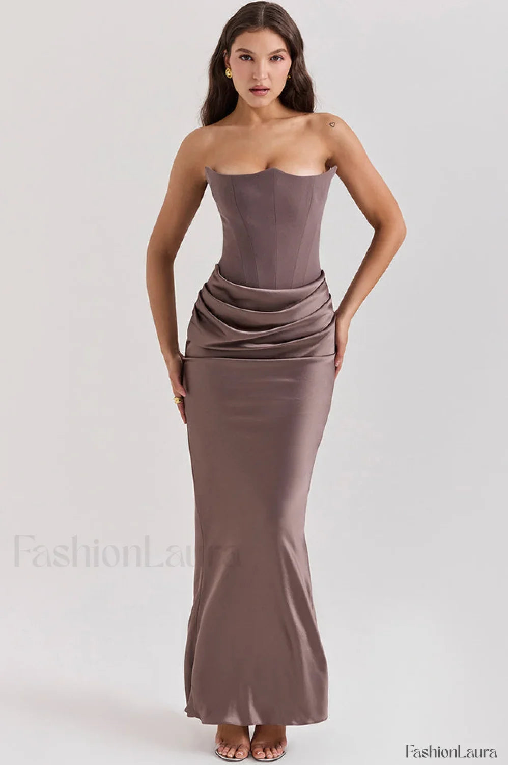 Persephone Off Stylish Shoulder Bustier Maxi Dress