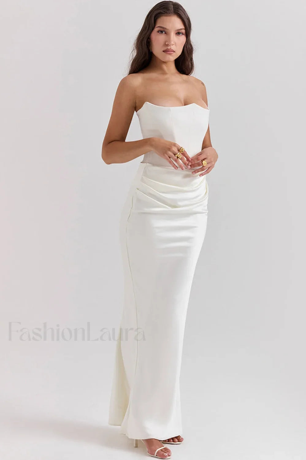 Persephone Off Stylish Shoulder Bustier Maxi Dress