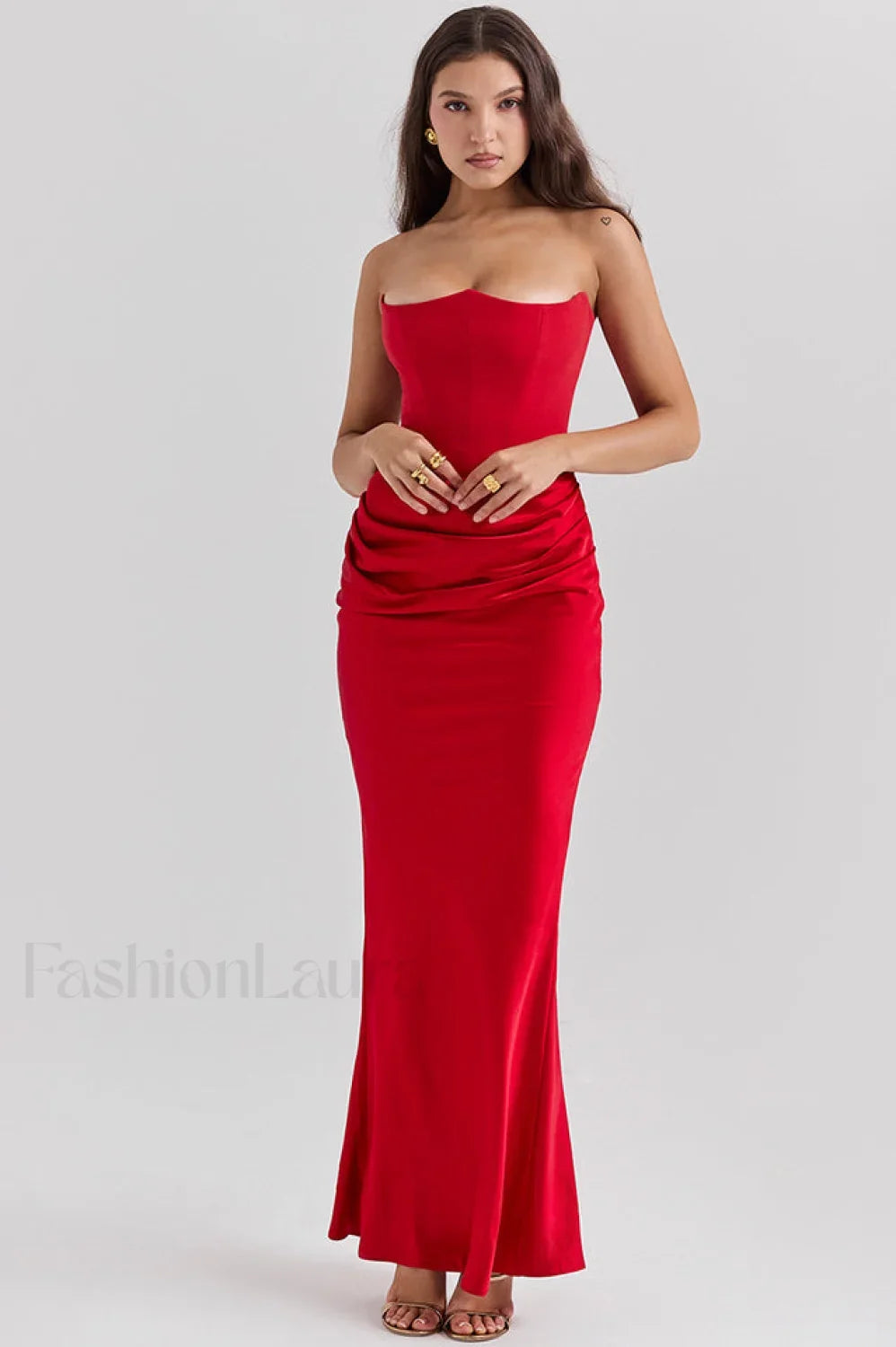 Persephone Off Stylish Shoulder Bustier Maxi Dress