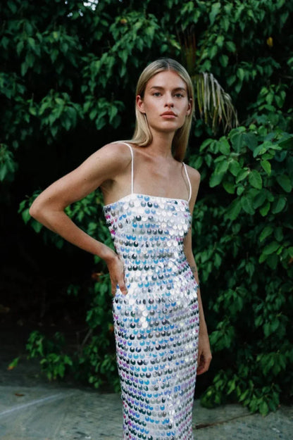Phoenix Midi Stylish Dress in Sequins