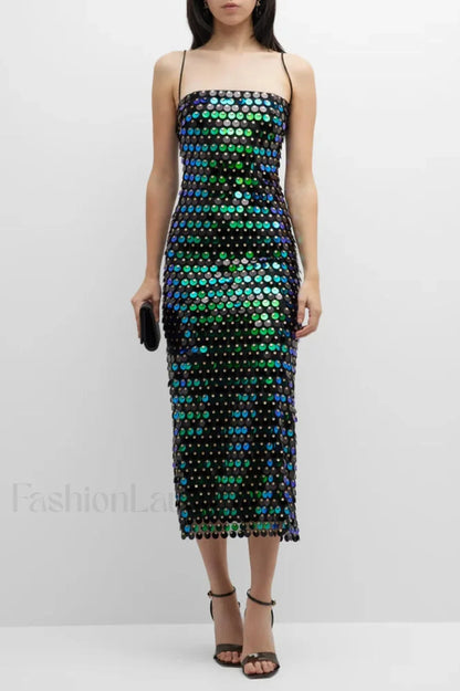 Phoenix Midi Stylish Dress in Sequins