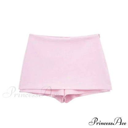 Pink Halter Sleeveless Charming Top And Skort Set