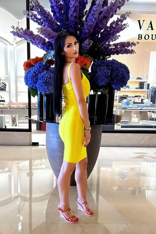 Sun Yellow Sweetheart Spaghetti Strap Bustier Cage Cut Out Bandage Bodycon Mini Dress