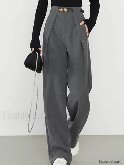 Plain Pockets Straight Pants