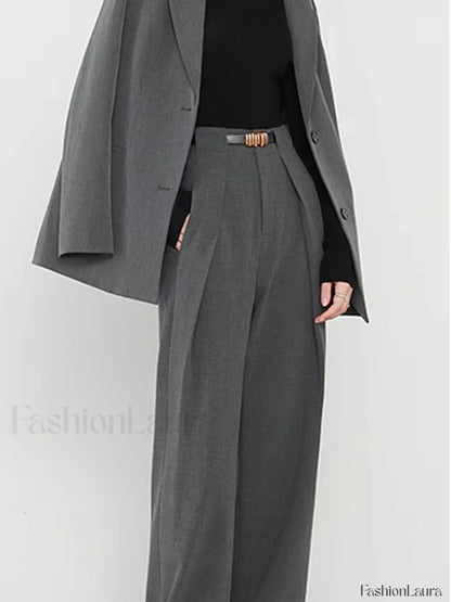 Plain Pockets Straight Pants