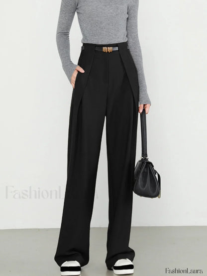 Plain Pockets Straight Pants