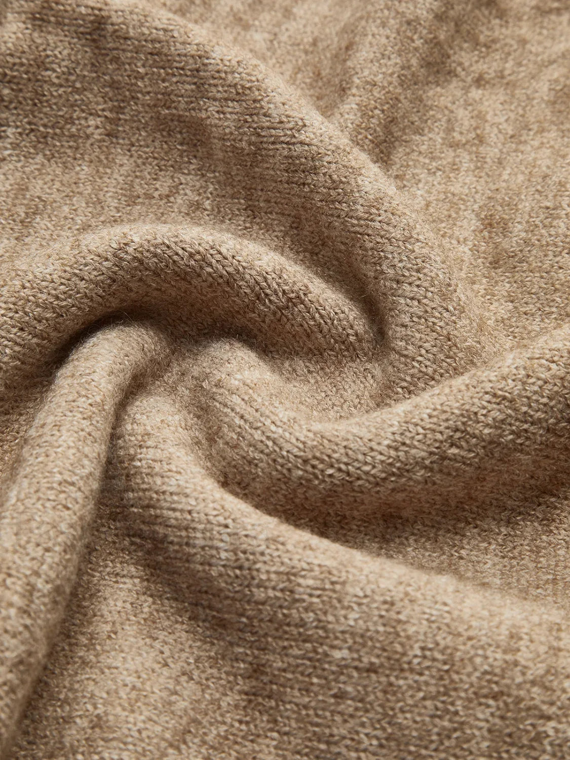 Plain Turtleneck Knit Pants Two Piece Set