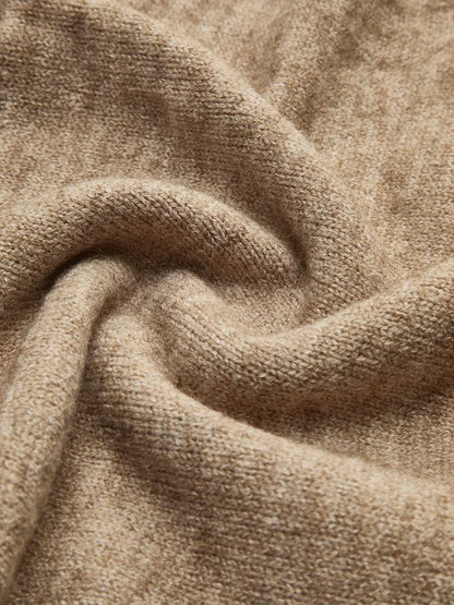 Plain Turtleneck Knit Pants Two Piece Set