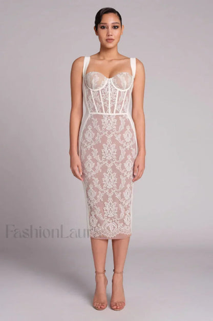 Poem Sling Stylish Dress With Lace