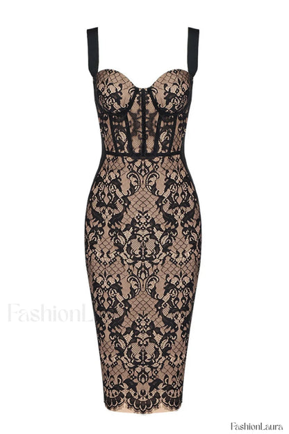 Poem Sling Stylish Dress With Lace