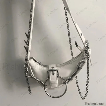 Punk Rivets Gothic Metal Buckles Sparks Crossbody Shoulder Bag