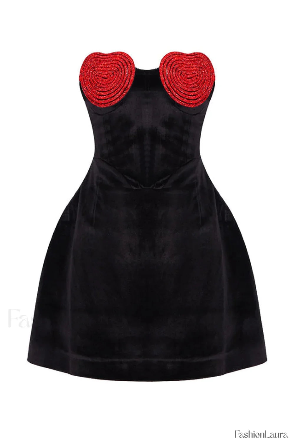 Red Crystal Stylish Heart Dress