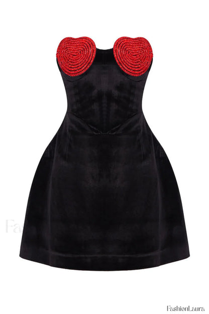 Red Crystal Stylish Heart Dress