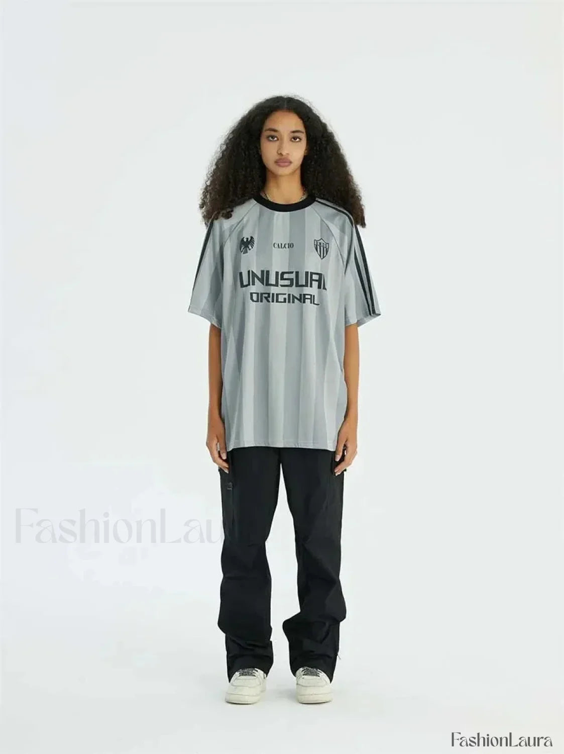 Retro Loose Contrast Letter T-Shirt