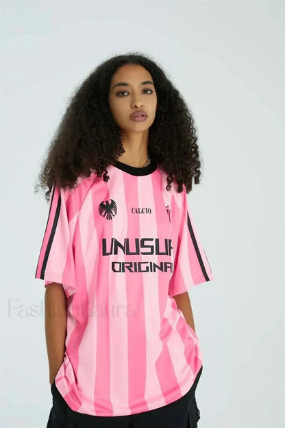 Retro Loose Contrast Letter T-Shirt