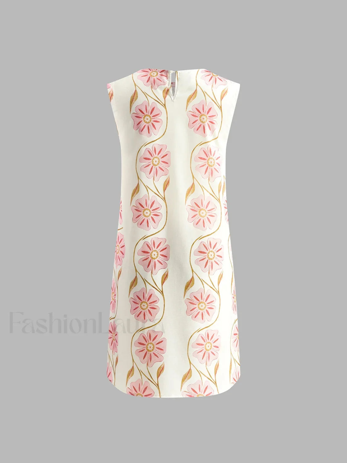 Romantic Print Sleeveless Mini Dress