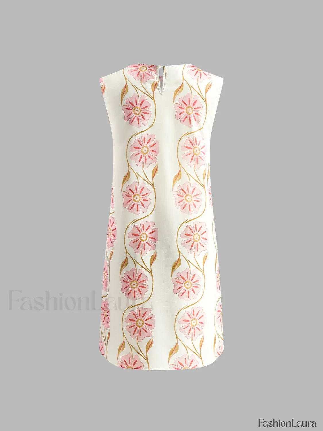 Romantic Print Sleeveless Mini Dress