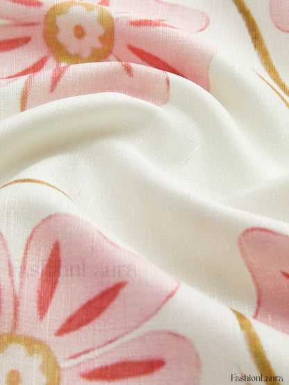 Romantic Print Sleeveless Mini Dress