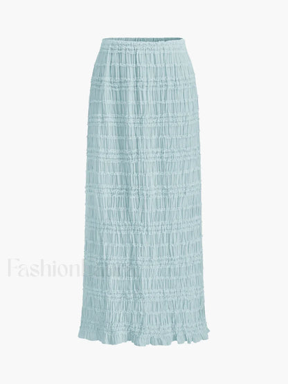 Ruffled Crop Top Skirt Set