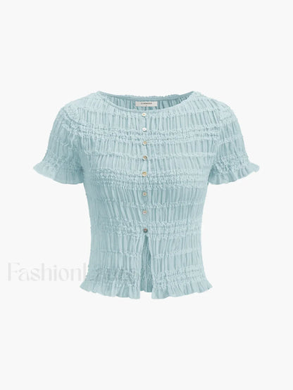 Ruffled Crop Top Skirt Set