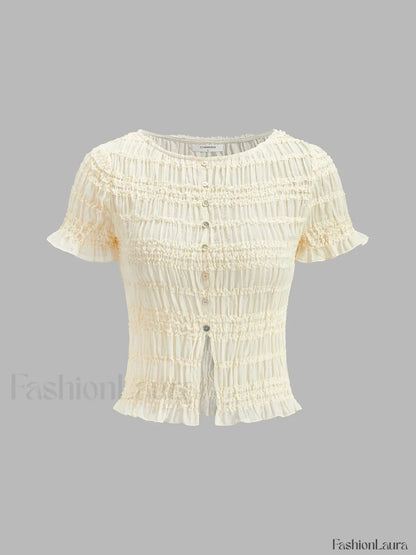Ruffled Crop Top Skirt Set