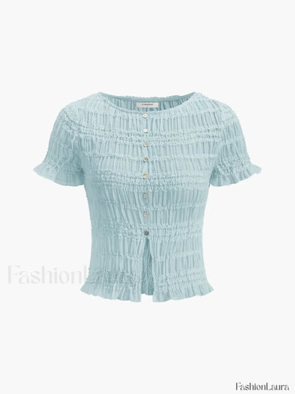 Ruffled Crop Top Skirt Set