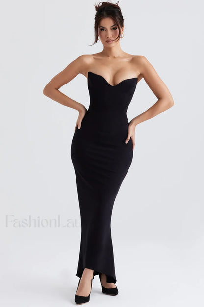 Sabine Black Tube Charming Top Tunic Dress