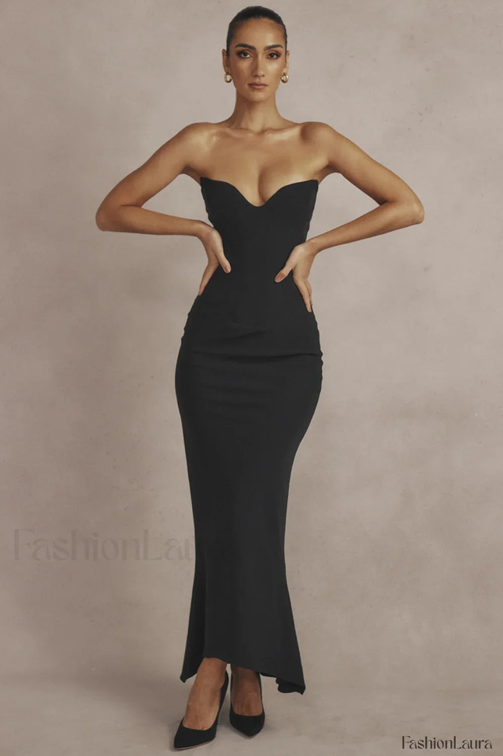 Sabine Black Tube Charming Top Tunic Dress