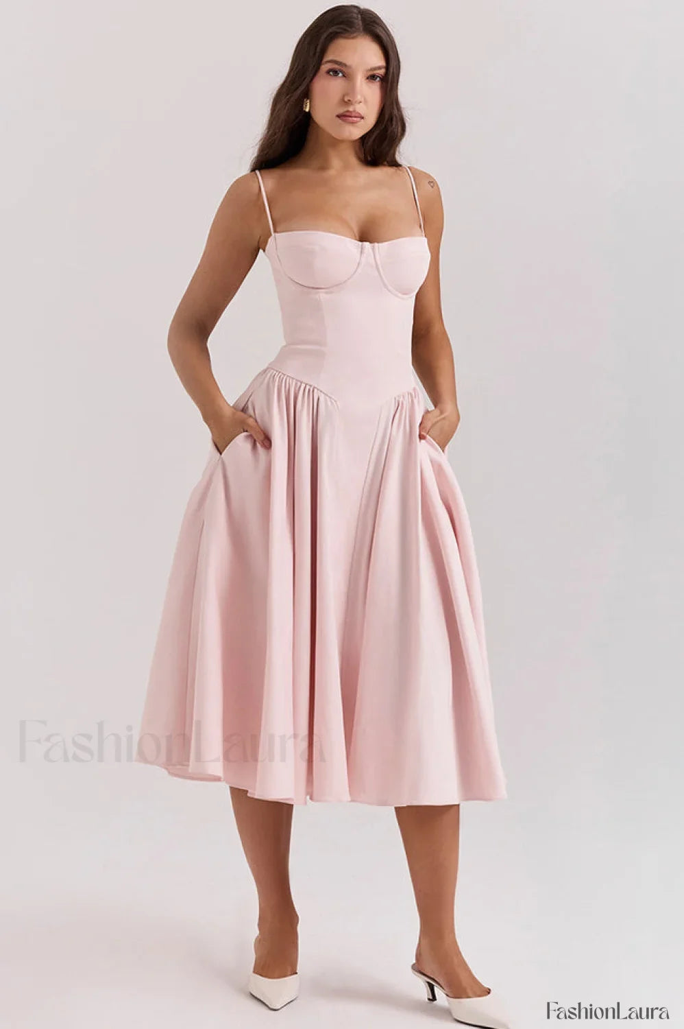 Samaria French Stylish Navy Corset Sundress