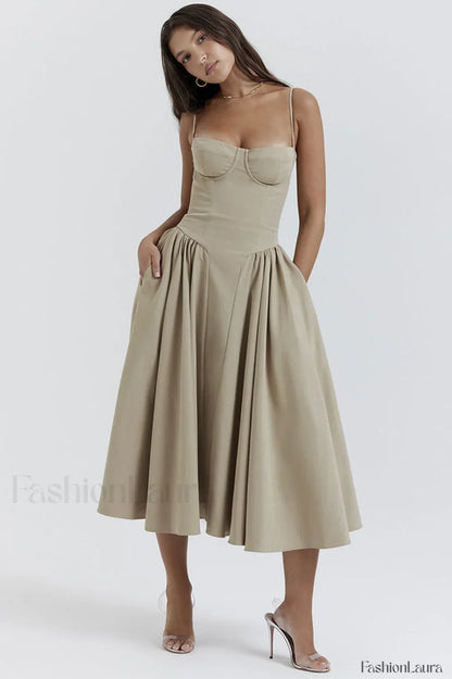 Samaria French Stylish Navy Corset Sundress