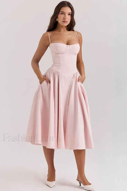 Samaria French Stylish Navy Corset Sundress