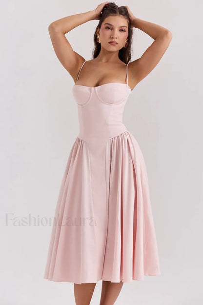 Samaria French Stylish Navy Corset Sundress