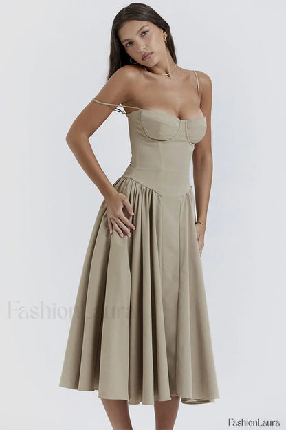 Samaria French Stylish Navy Corset Sundress