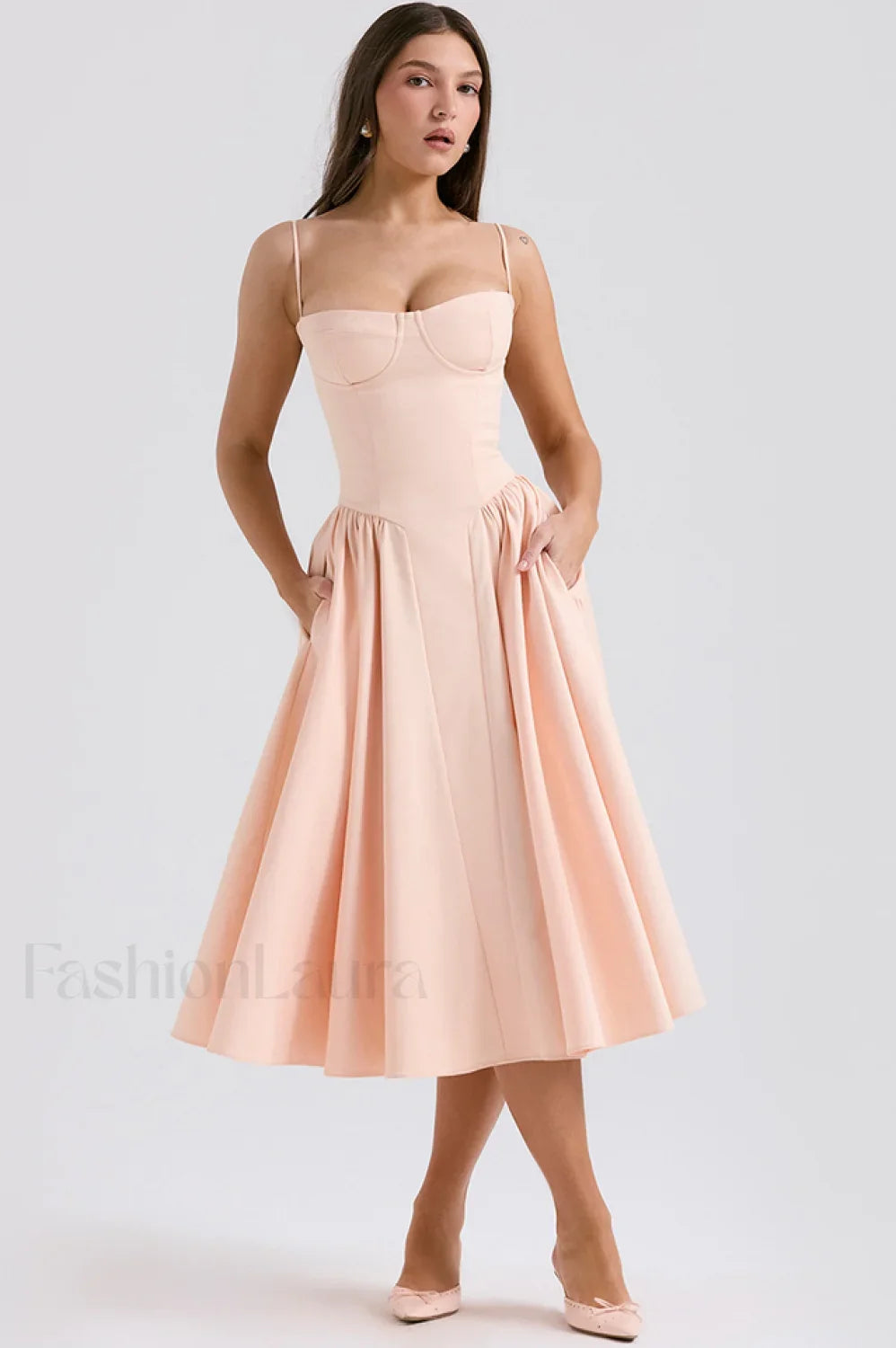 Samaria French Stylish Navy Corset Sundress
