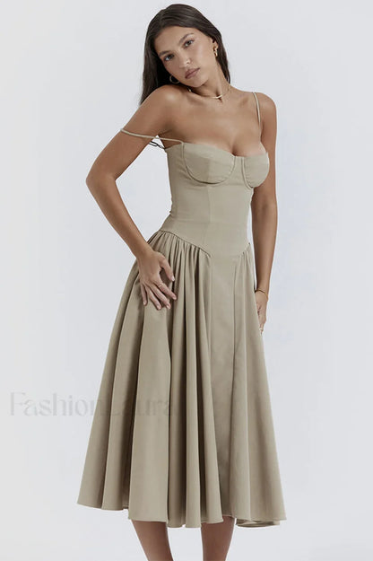 Samaria French Stylish Navy Corset Sundress