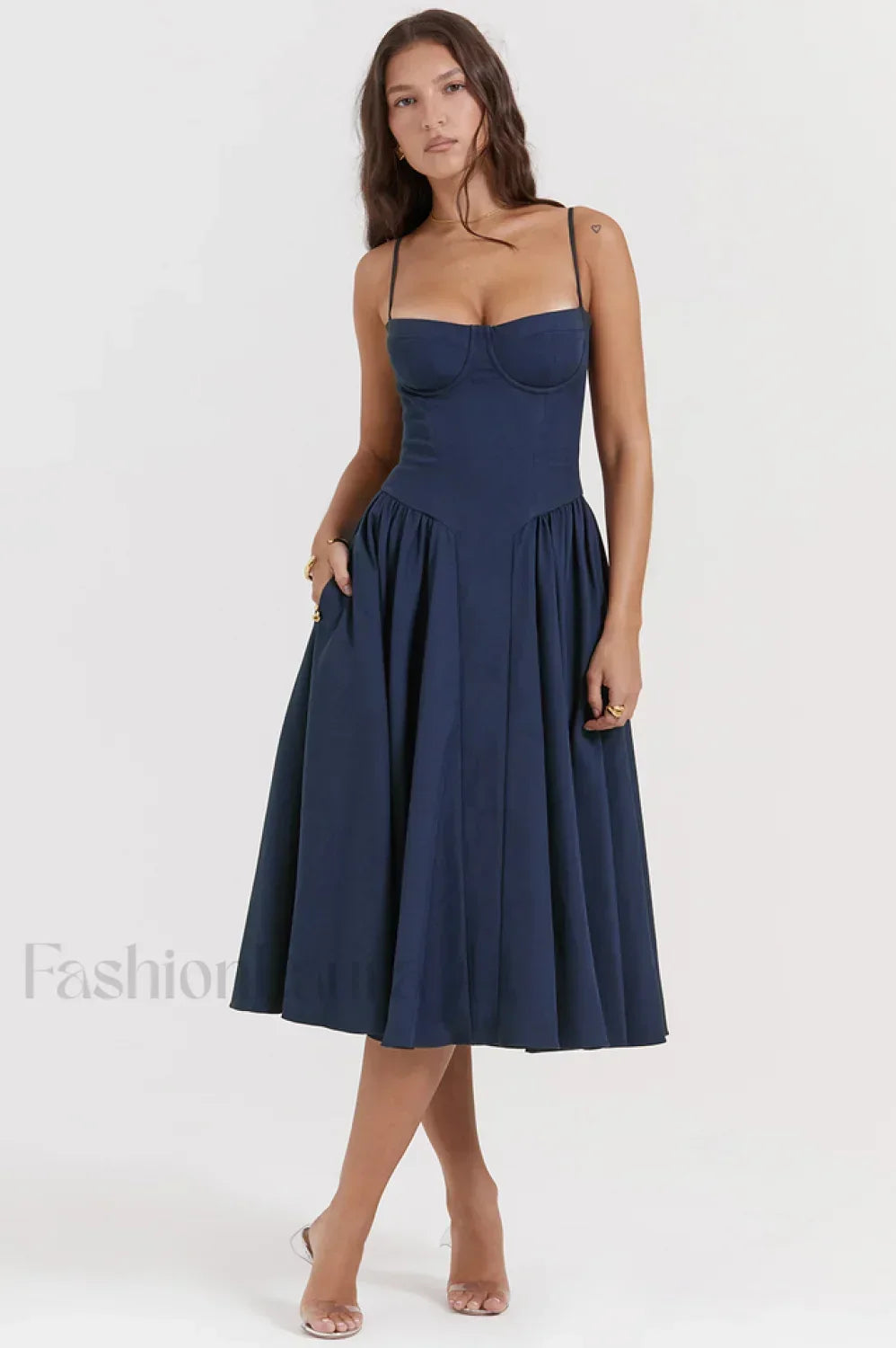 Samaria French Stylish Navy Corset Sundress