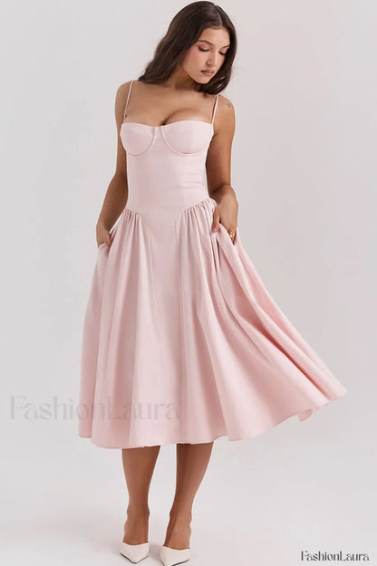 Samaria French Stylish Navy Corset Sundress