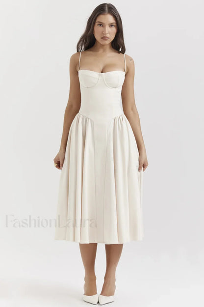 Samaria French Stylish Navy Corset Sundress