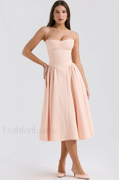 Samaria French Stylish Navy Corset Sundress
