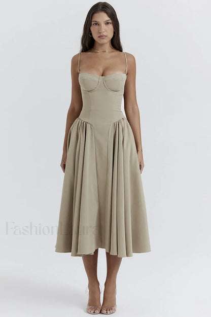 Samaria French Stylish Navy Corset Sundress