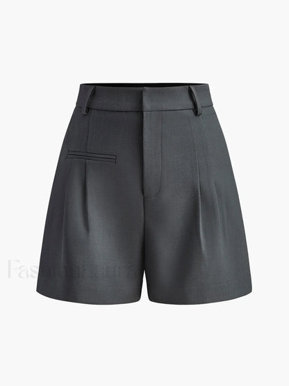 Semi-Sheer Mid-Waist Shorts Without Belt