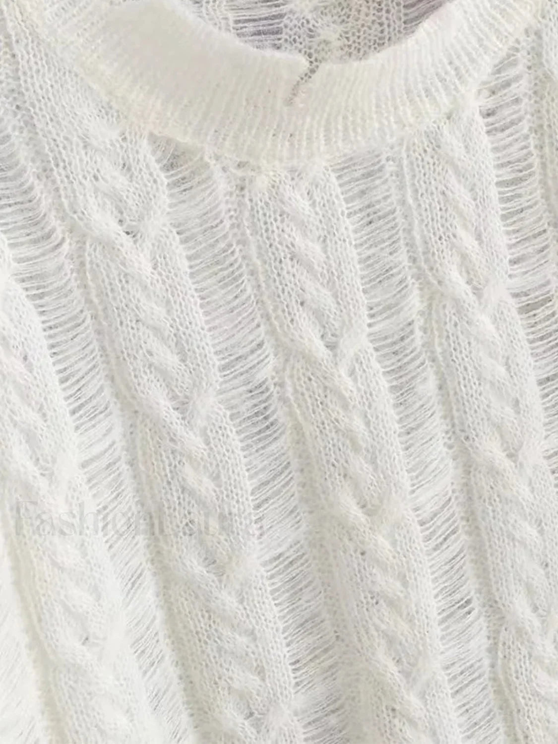 Semi-Sheer Snowflake Crochet Knit Shirt