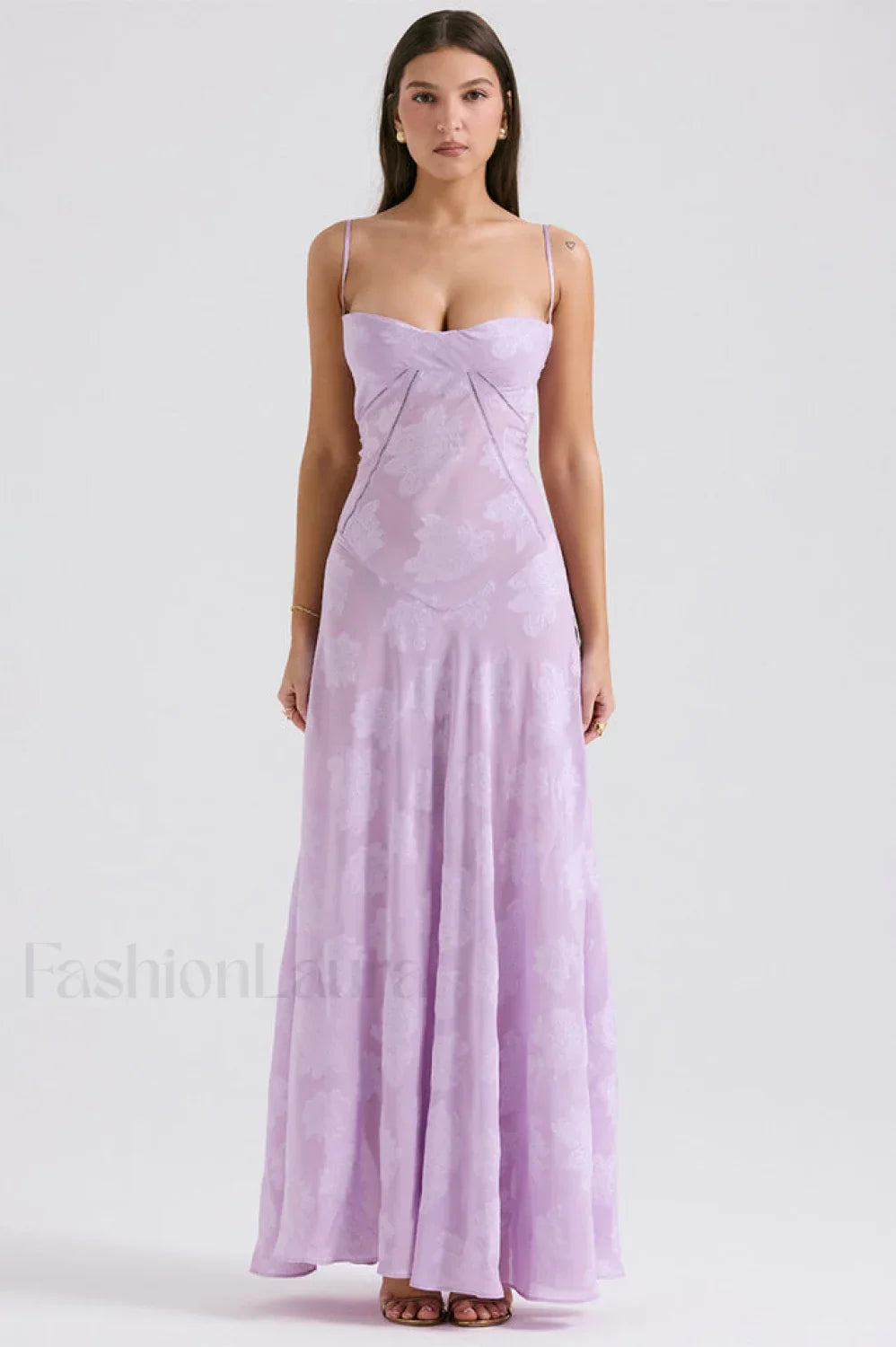Serena Retro Purple Charming Printed Maxi Dress