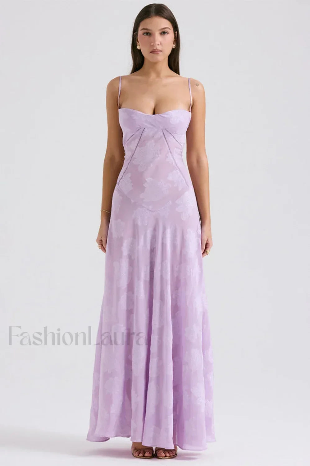 Serena Retro Purple Charming Printed Maxi Dress